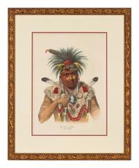 MCKENNEY, Thomas L. (1785-1859) and James HALL (1793-1868). Two portraits from History of the Indian Tribes of North America . [Philadelphia, ca 1844 or later]. Lithographs with hand-coloring, comprising: