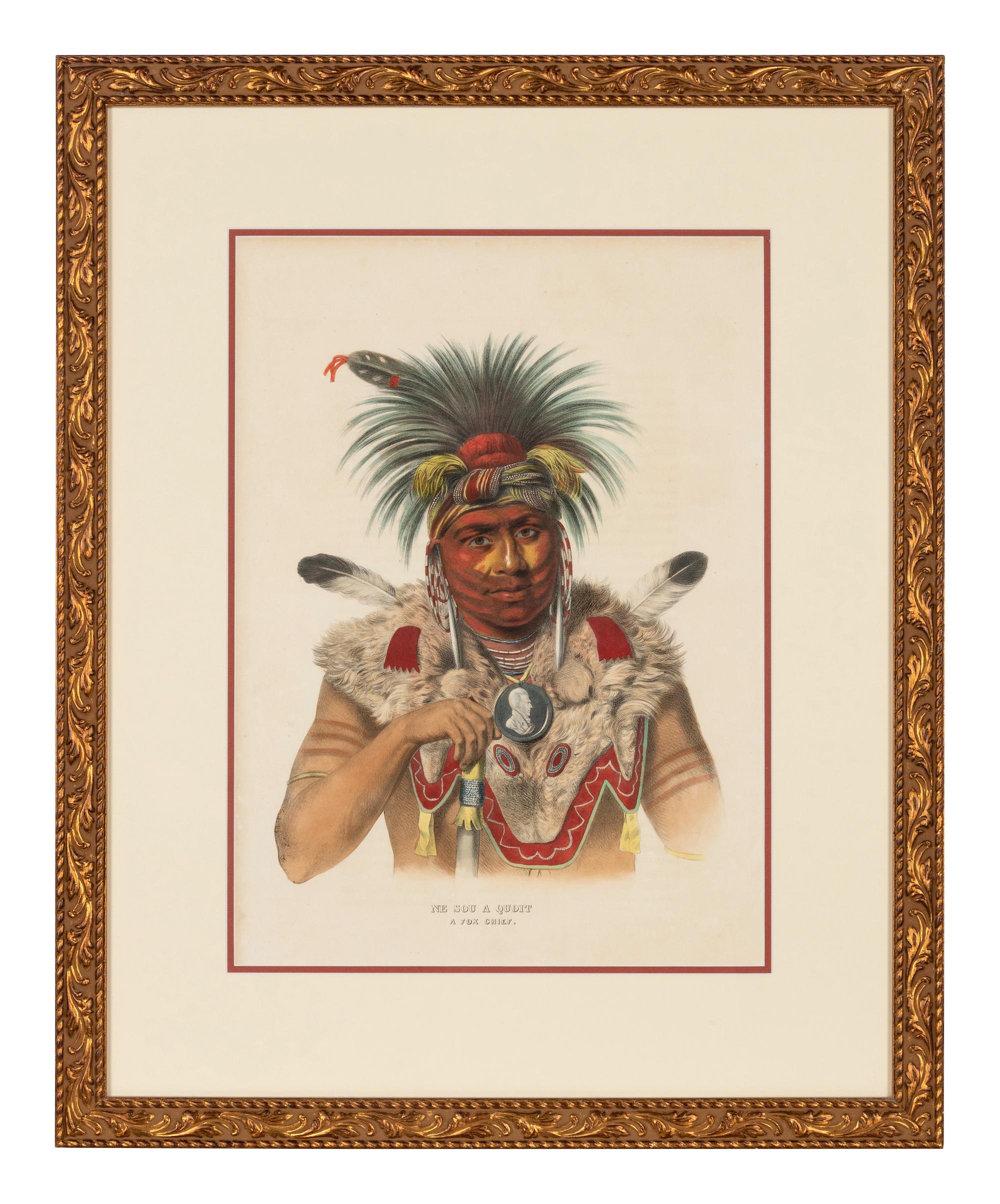 MCKENNEY, Thomas L. (1785-1859) and James HALL (1793-1868). Two portraits from History of the Indian Tribes of North America . [Philadelphia, ca 1844 or later]. Lithographs with hand-coloring, comprising: