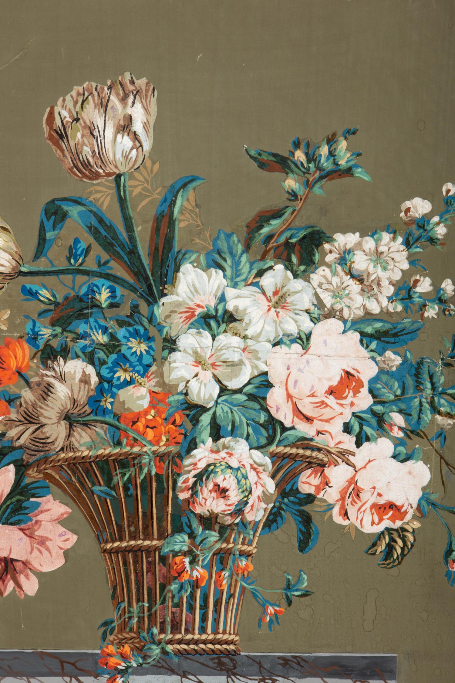 A French Painted Wallpaper Panel