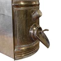 A Set of Six Brass and Glass Coffee Bean Dispensers 16" W x 17" D x 43" H — Germany, Circa 1900