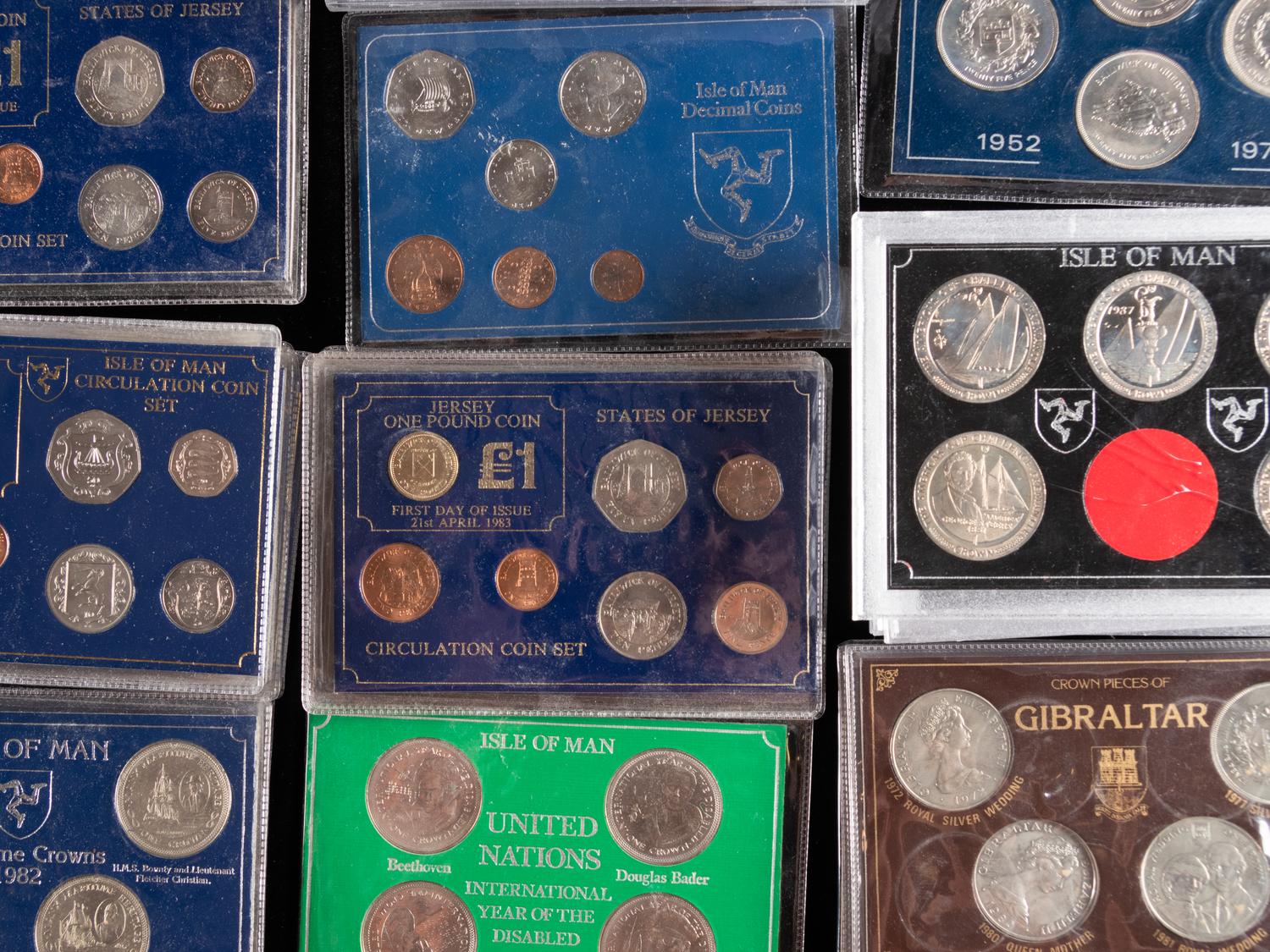 [BRITISH CROWN DEPENDENCIES] A Large Collection of Isle of Man, Jersey and Girbraltar Coins
