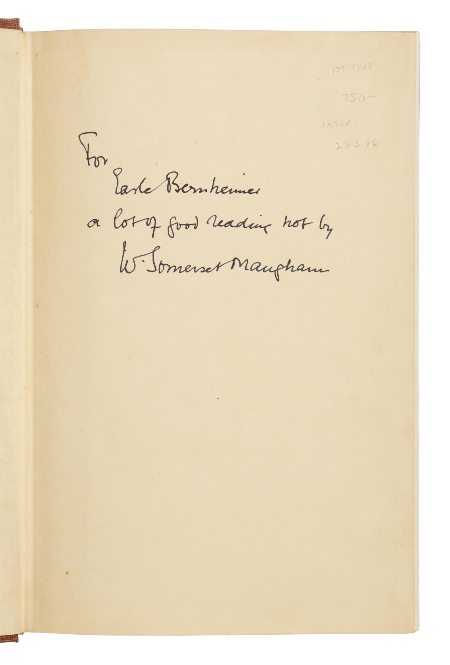 [Maugham, W. Somerset (1874-1965), introduction]. Tellers of Tales . New York: Doubleday, Doran & Company , Inc., 1939.