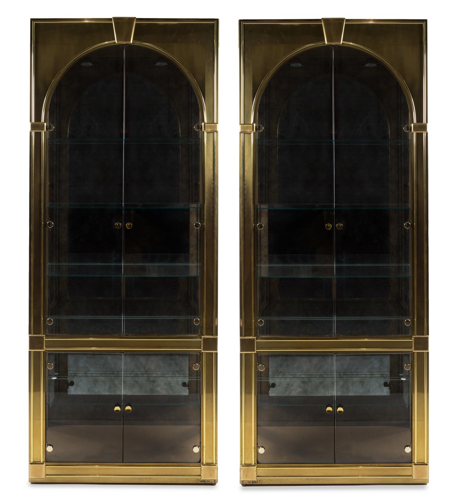 Mastercraft, 1980s, a pair of vitrine cabinets