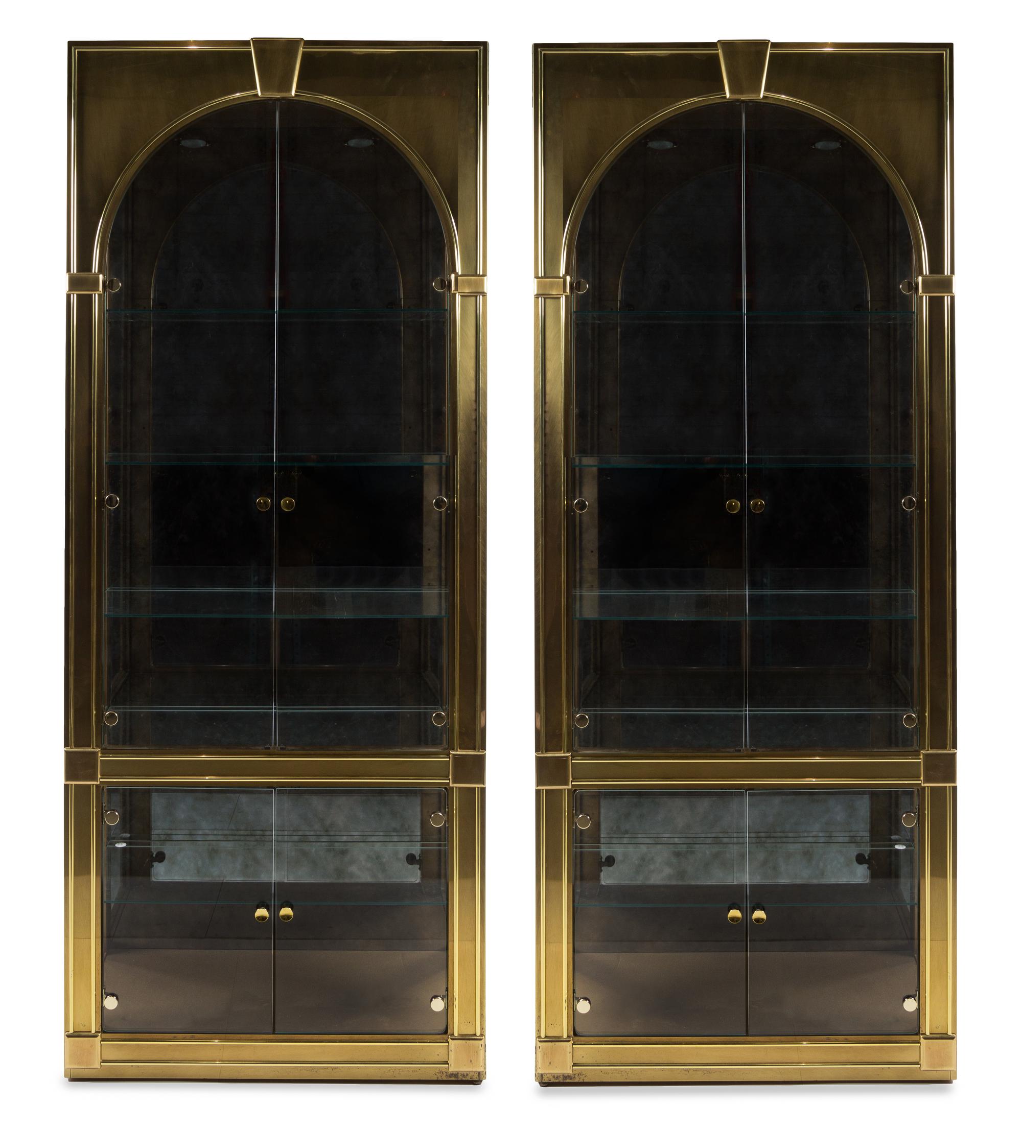 Mastercraft, 1980s, a pair of vitrine cabinets