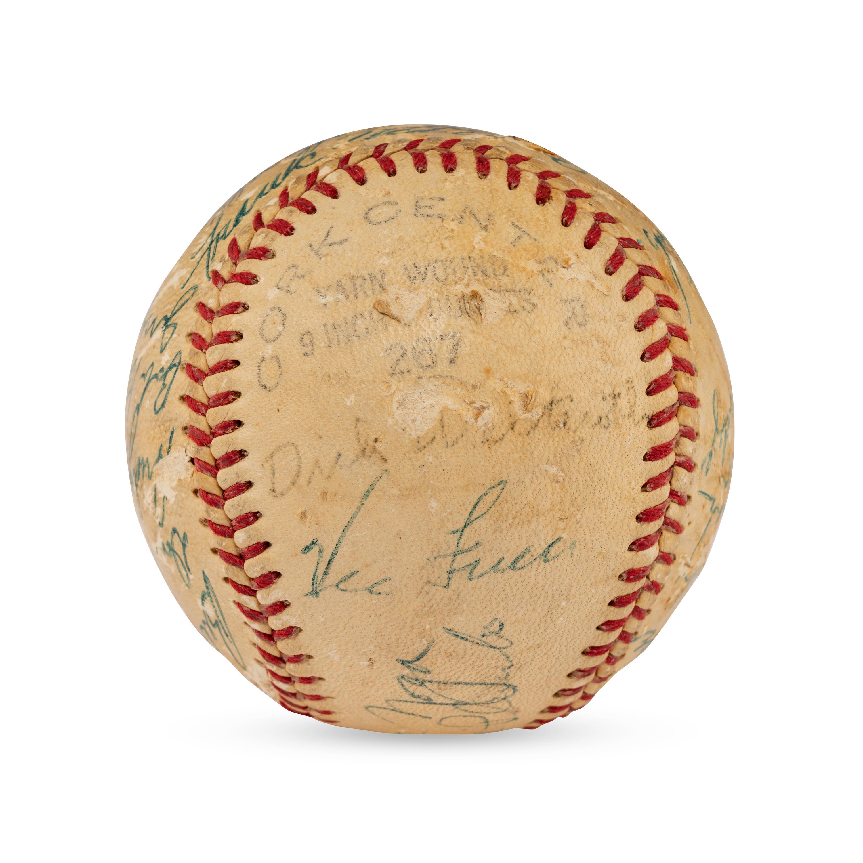 A 1952 Colorado Sky Socks Team Signed Baseball