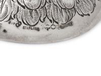 A German Silver-Mounted Glass Eagle-Form Decanter