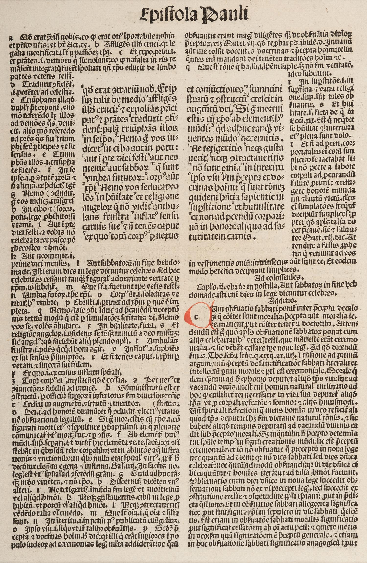 [BIBLE LEAVES - LATIN]. A group of 5 Bible leaves in Latin, comprising: