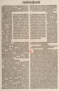 [BIBLE LEAVES - LATIN]. A group of 5 Bible leaves in Latin, comprising: