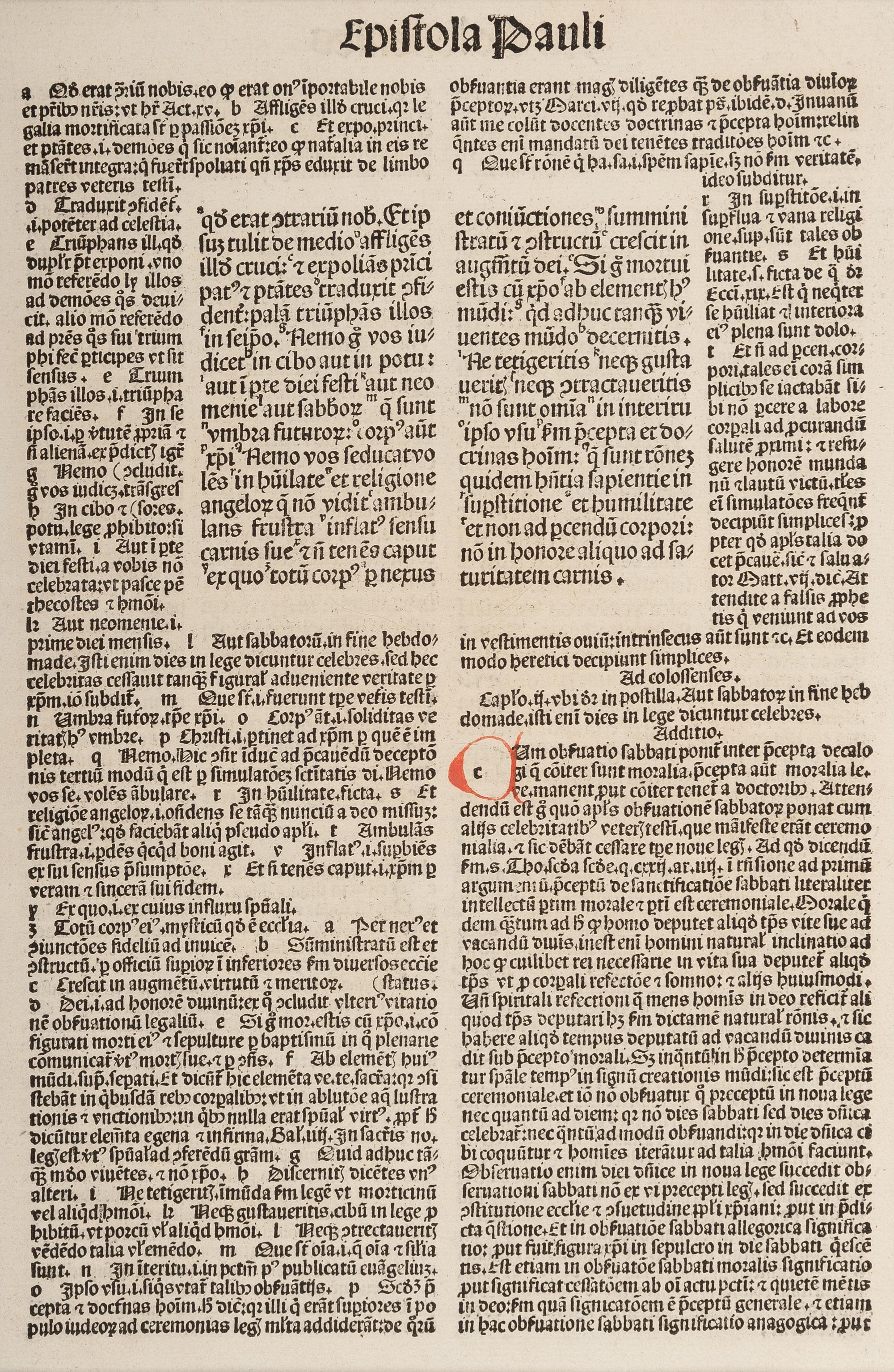 [BIBLE LEAVES - LATIN]. A group of 5 Bible leaves in Latin, comprising: