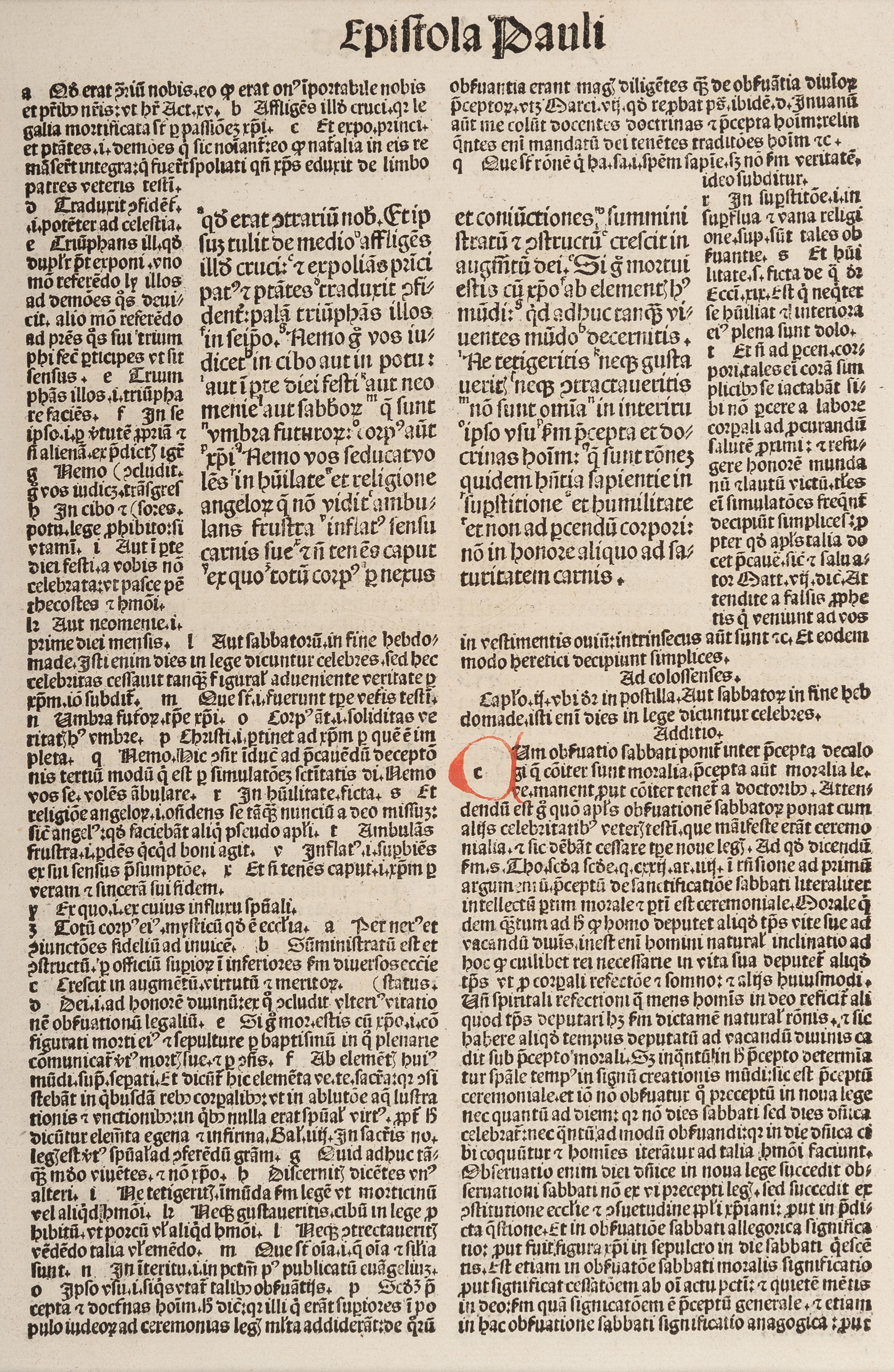 [BIBLE LEAVES - LATIN]. A group of 5 Bible leaves in Latin, comprising: