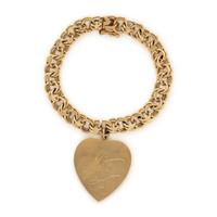 Yellow Gold Heart Charm Bracelet