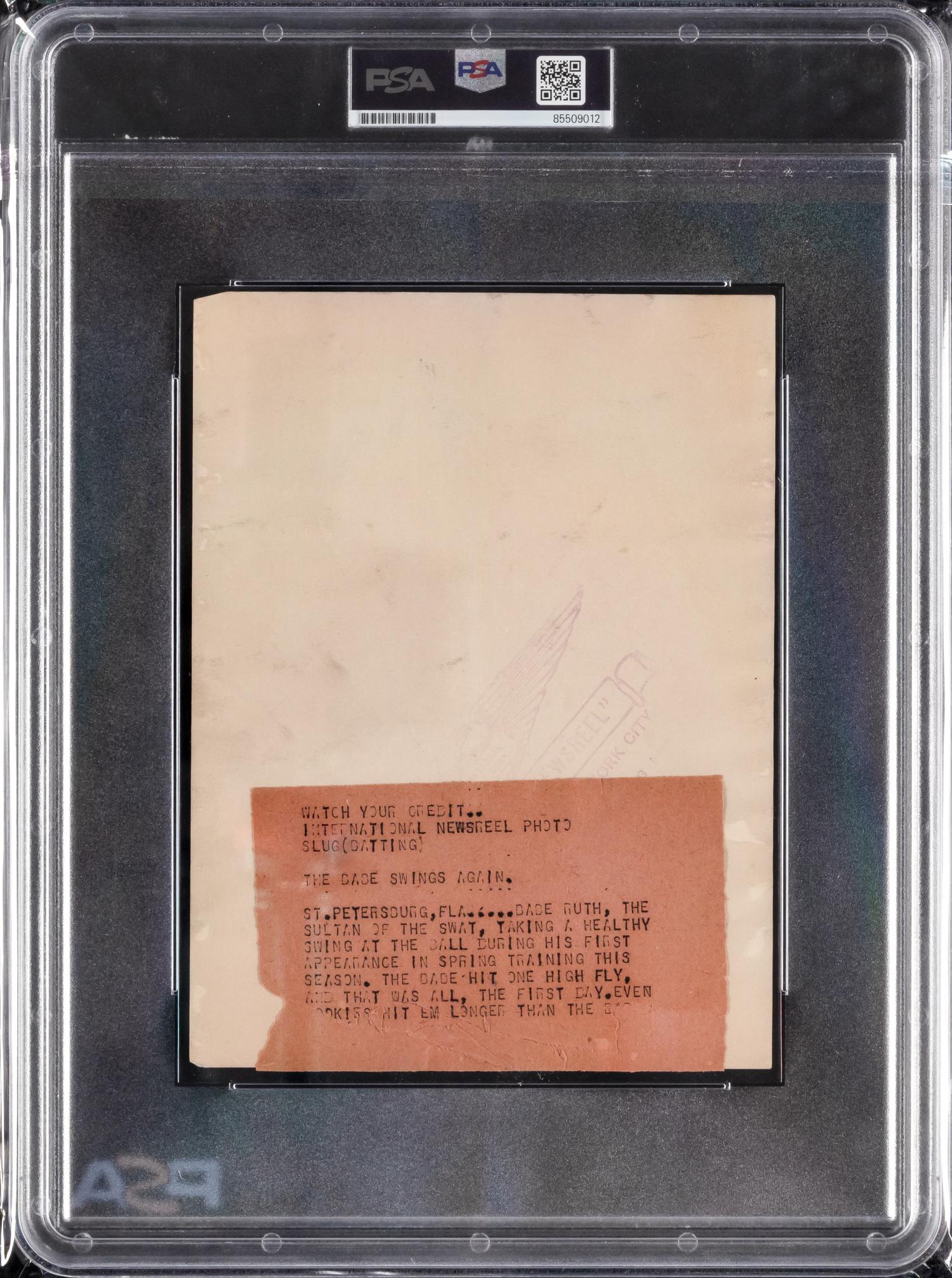 An Original Circa 1920s Babe Ruth International Newsreel Type One Photograph (PSA)