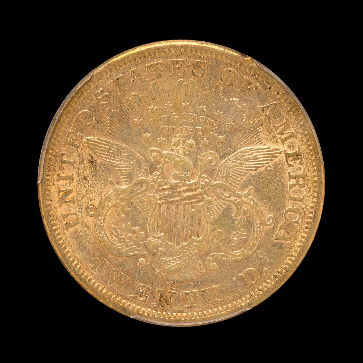 A United States 1867-S Liberty Head $20 Gold Coin