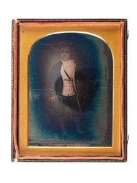 [EARLY PHOTOGRAPHY] -- [FRAZER, Persifor]. [ROOT, M. A., photographer]. Two half plate daguerreotype portraits of young Persifor Frazer, highlighted by view of the boy in colonial garb.