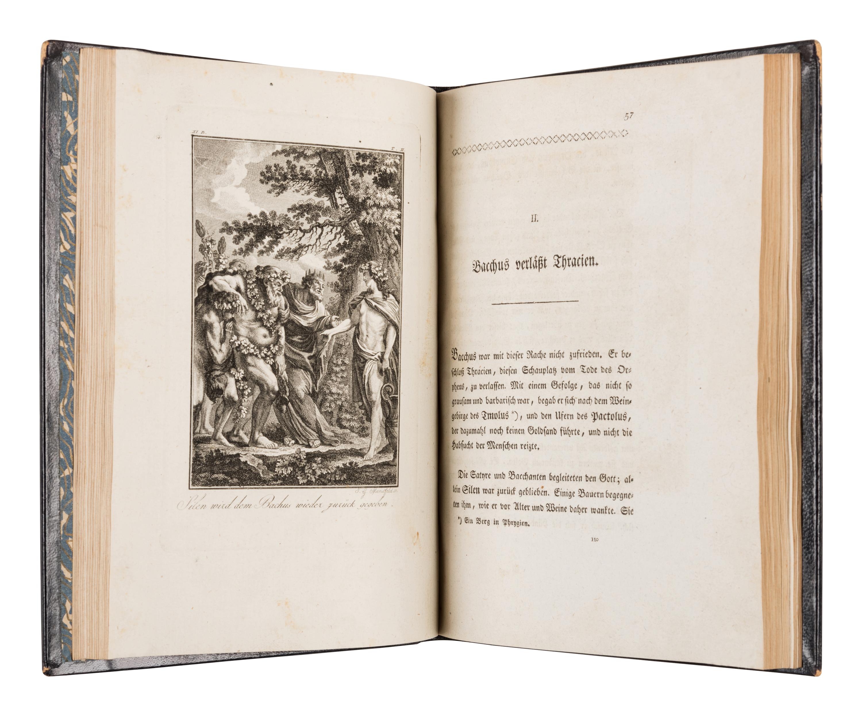 OVID (43 B.C.-17? A.D.). Ovid’s Verwandlungen in Kupfern Vorgestellt und mit den Nöthigen Erlaeuterungen versehen. Vienna: Ignaz Alberti, 1791.