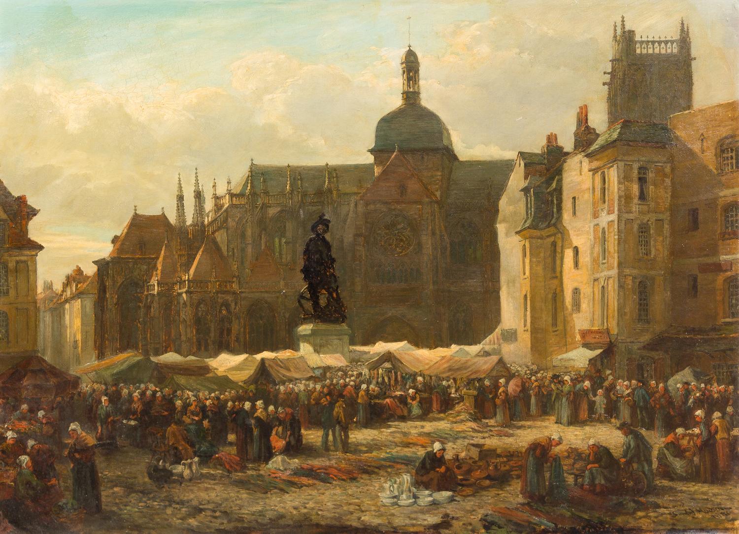 Samuel John Hodson, (British, 1836–1908), Street Market, 1881