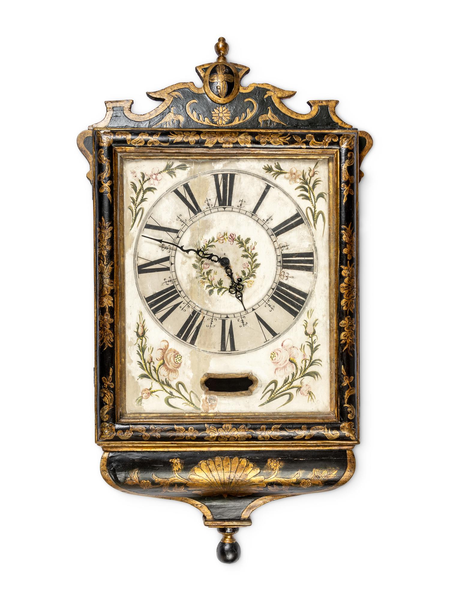 A Victorian Painted Wall Clock