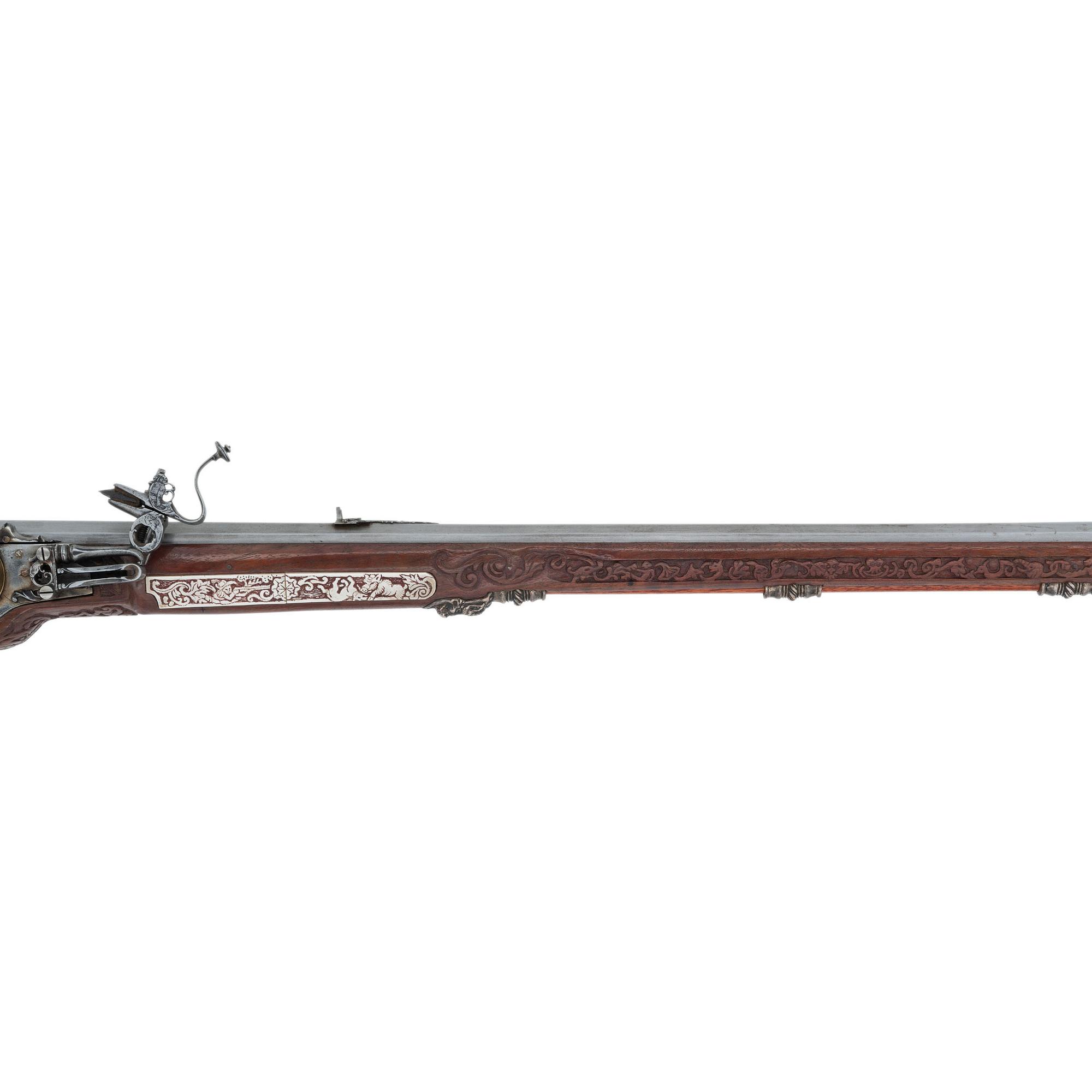 Contemporary Schwabian Wheellock Rifle in the Style of Johann Michael Maucher by John B. Derrick (American, b.1936)
