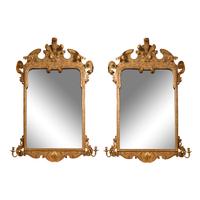 A Pair of George I Giltwood Mirrors