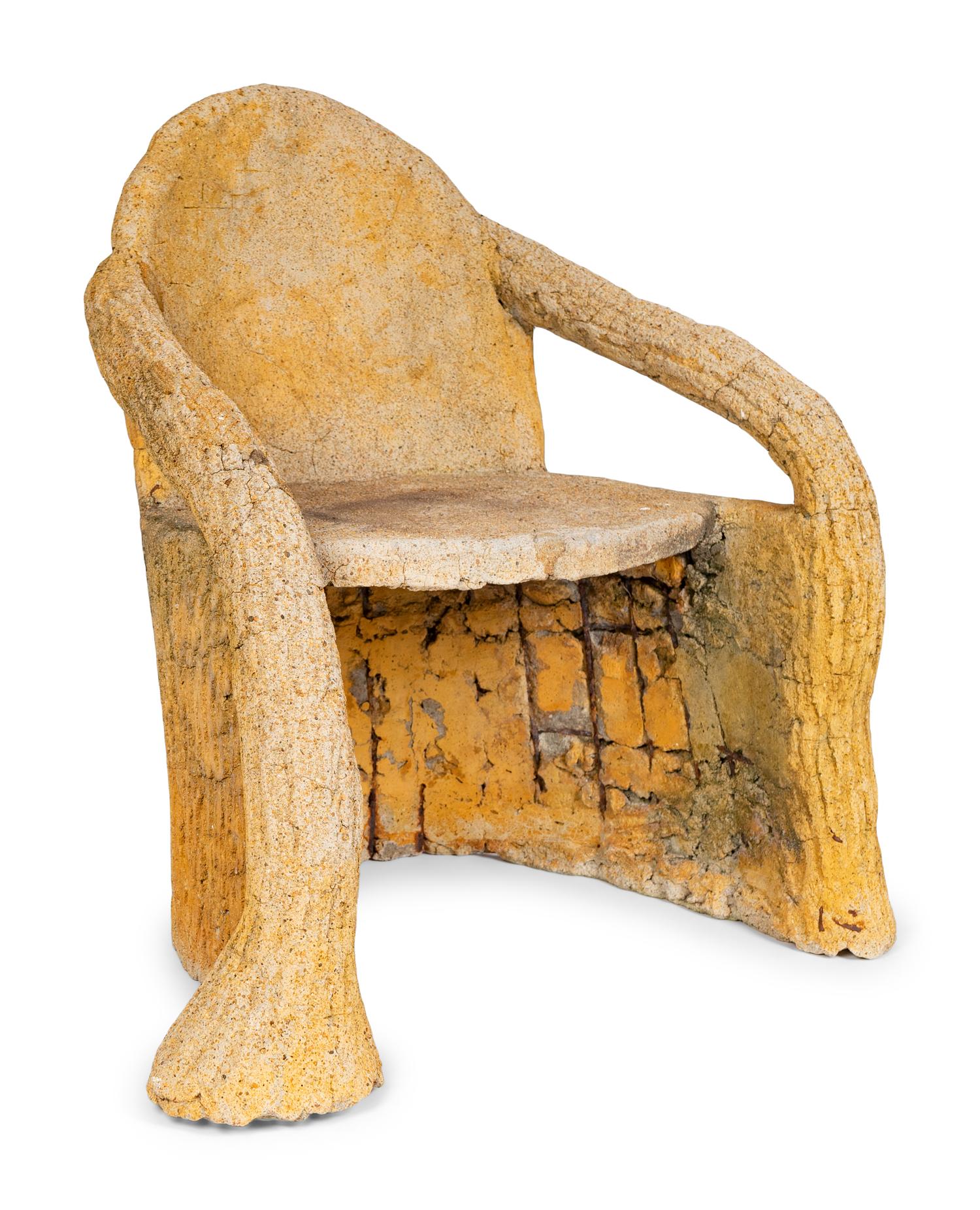 A Faux-Bois Concrete Garden Chair — 20TH CENTURY