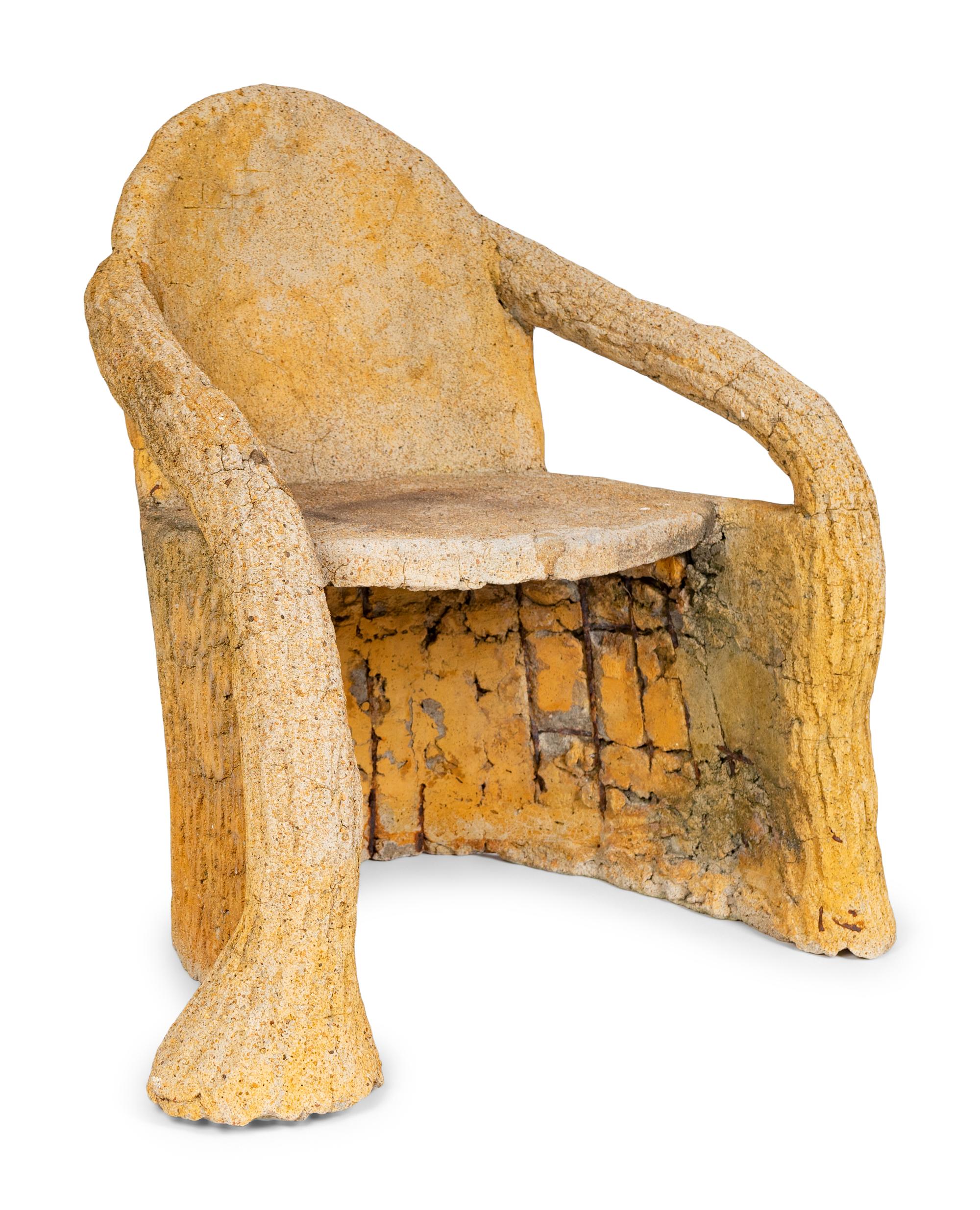 A Faux-Bois Concrete Garden Chair — 20TH CENTURY