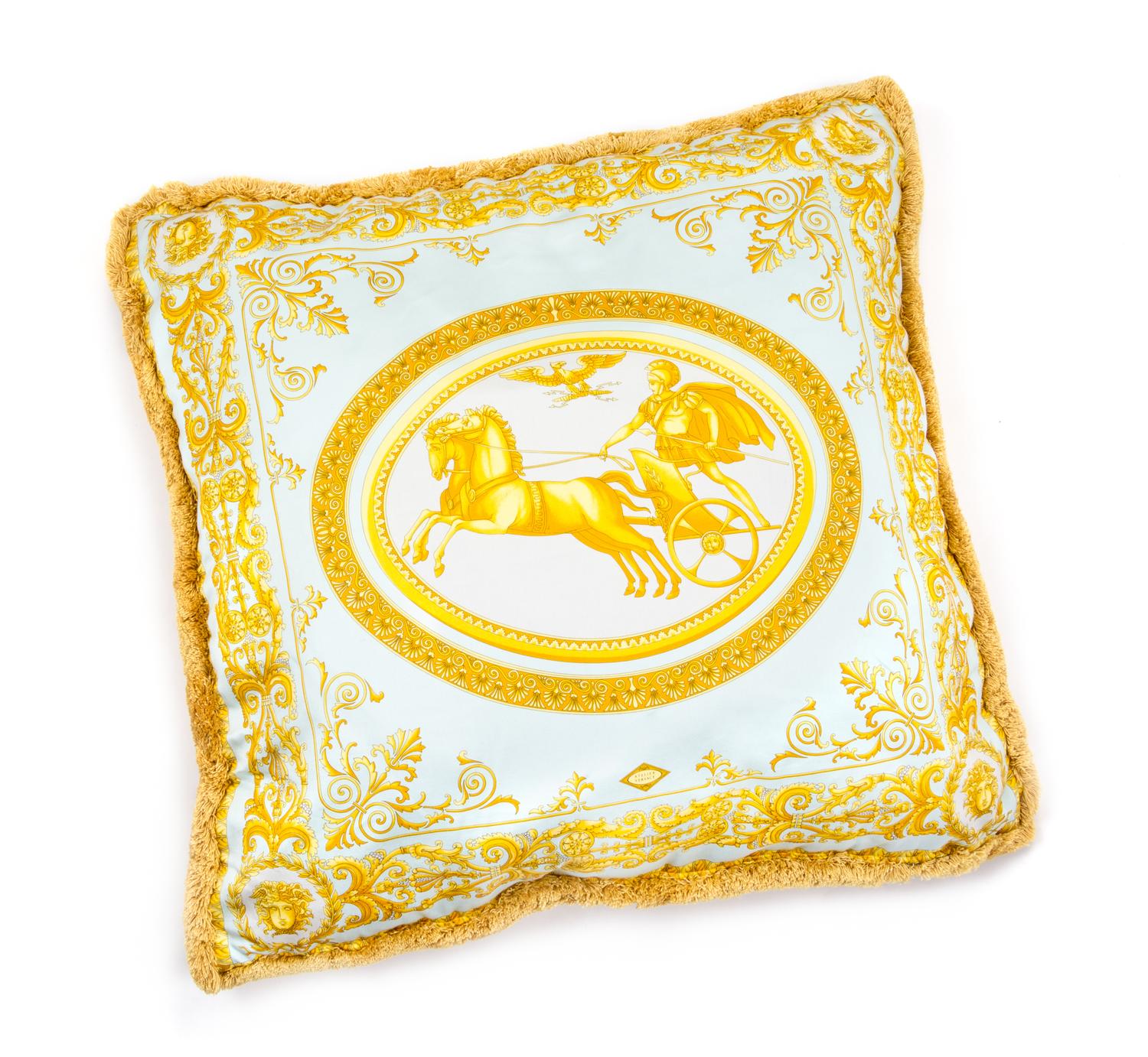 A Gianni Versace Silk Pillow Cover, 25" x 25".