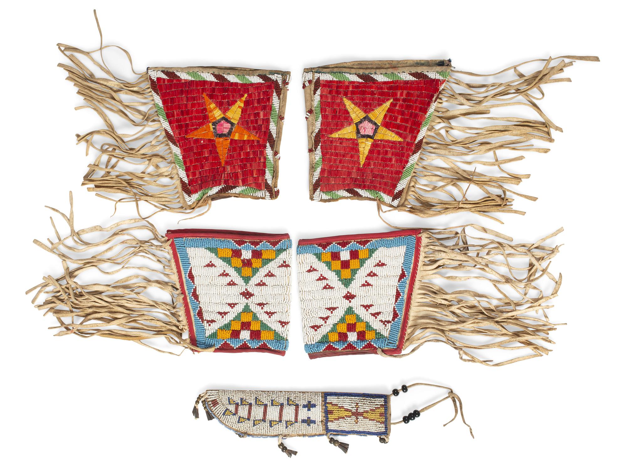 Northern Plains Hide Cuffs and Knife Sheath