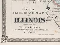 Official Road Map of Illinois. Chicago: Warner & Beers, N.d. Plate 11. 25 ¾ x 23 ¾ in. Matted and framed.