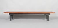 A Japanese Lacquered Low Table, Height 12 1/2 x width 71 x depth 17 3/4 inches.