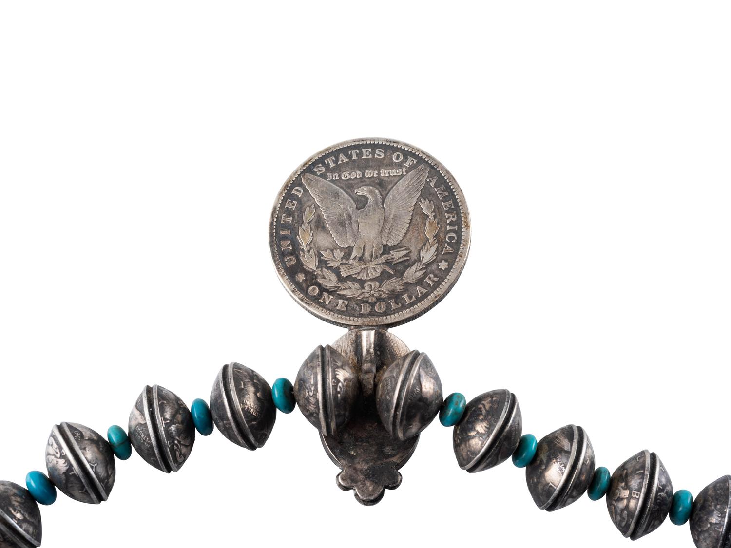 Navajo Coin and Turquosie Necklace