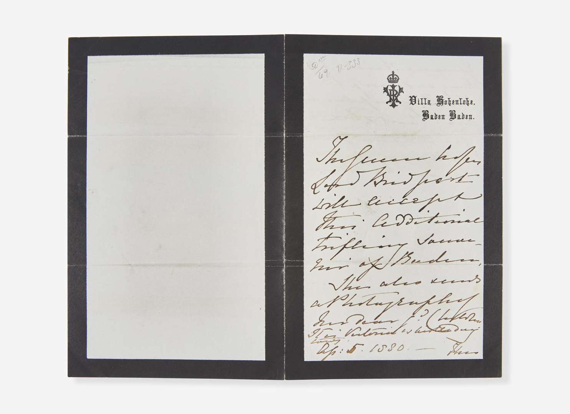 [British Isles] Victoria, Queen: Autograph Letter