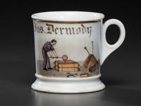 A Foundry Worker's Porcelain Occupational Shaving Mug