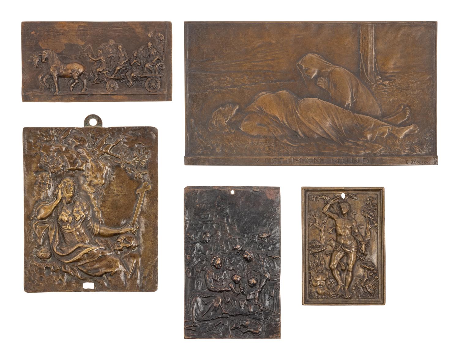 A Group of Five Bronze Plaquettes