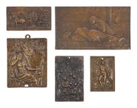 A Group of Five Bronze Plaquettes