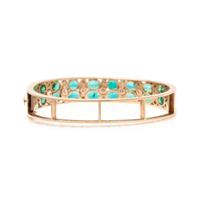 SYNTHETIC EMERALD AND DIAMOND BANGLE BRACELET