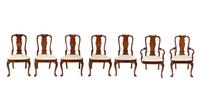 A Set of Seven Queen Anne Style Mahogany Dining Chairs
