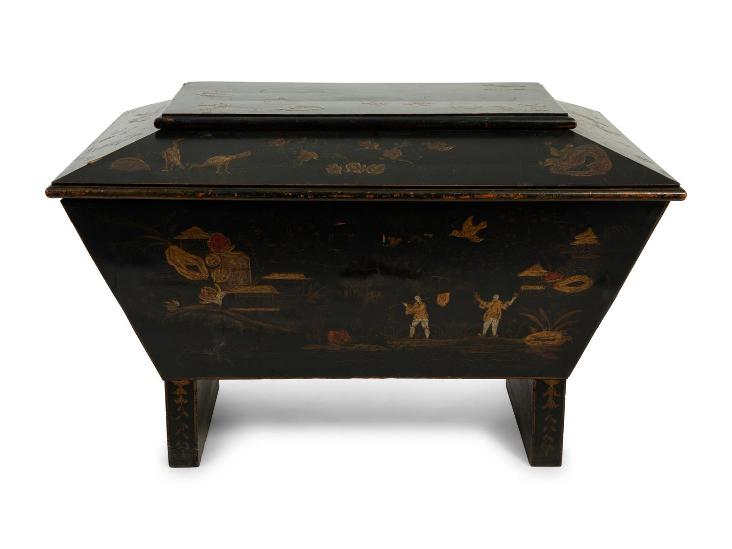An English Chinoiserie Decorated Cellarette