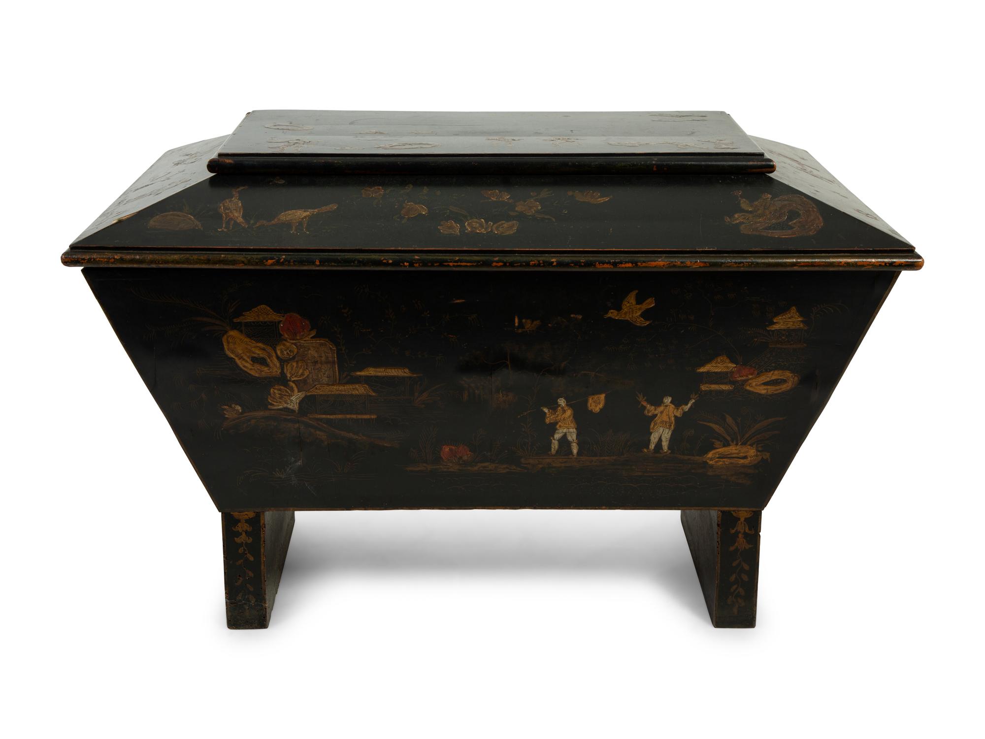An English Chinoiserie Decorated Cellarette