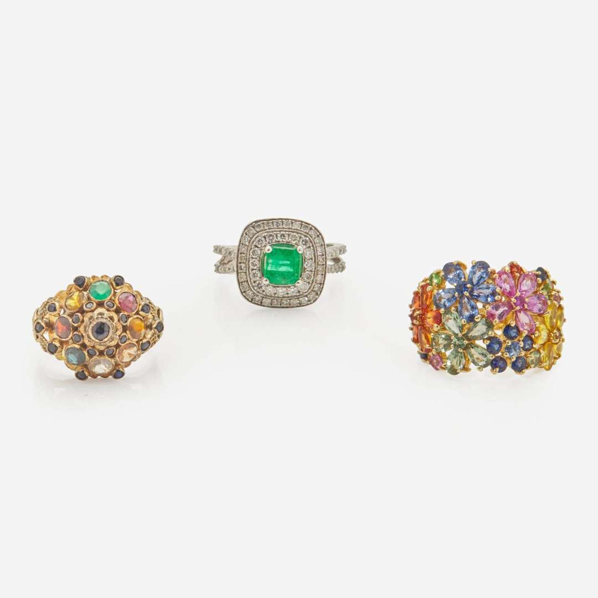 A Collection of Gold and Gemstone Rings