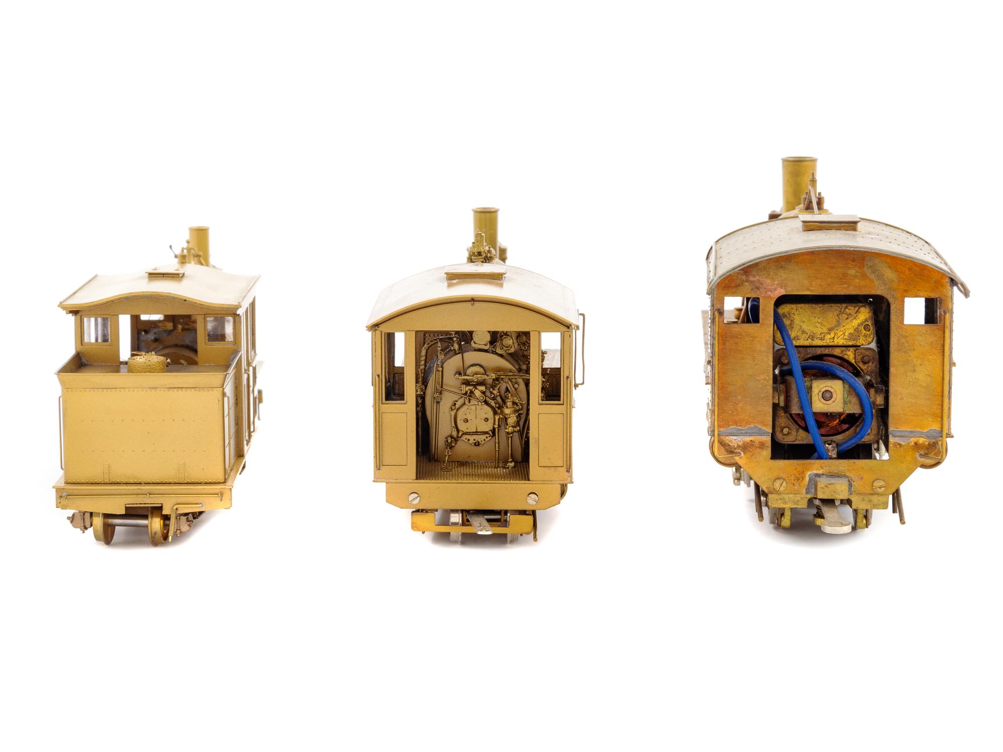 A Group of Three Brass Locomotives