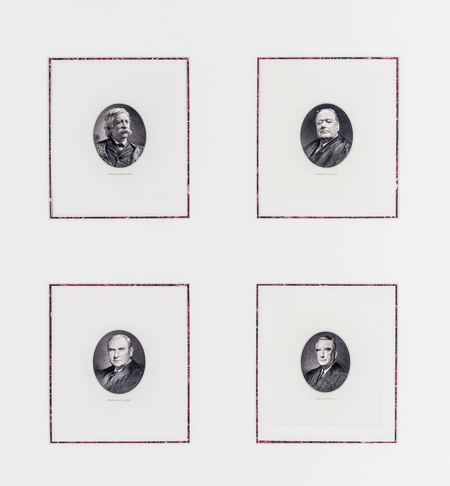 (SUPREME COURT) 13 engraved portraits of Supreme Court Justices.
