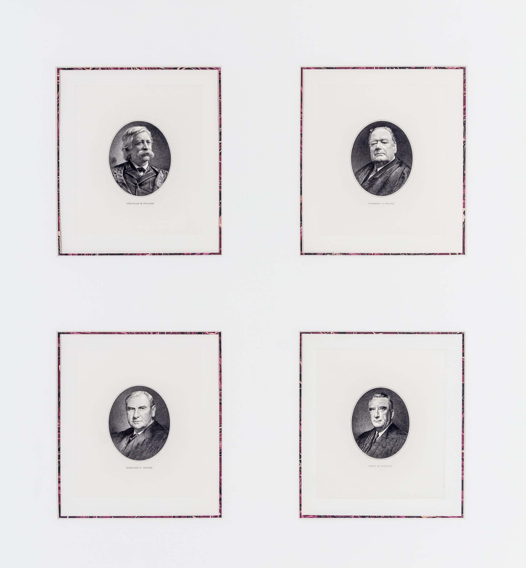 (SUPREME COURT) 13 engraved portraits of Supreme Court Justices.