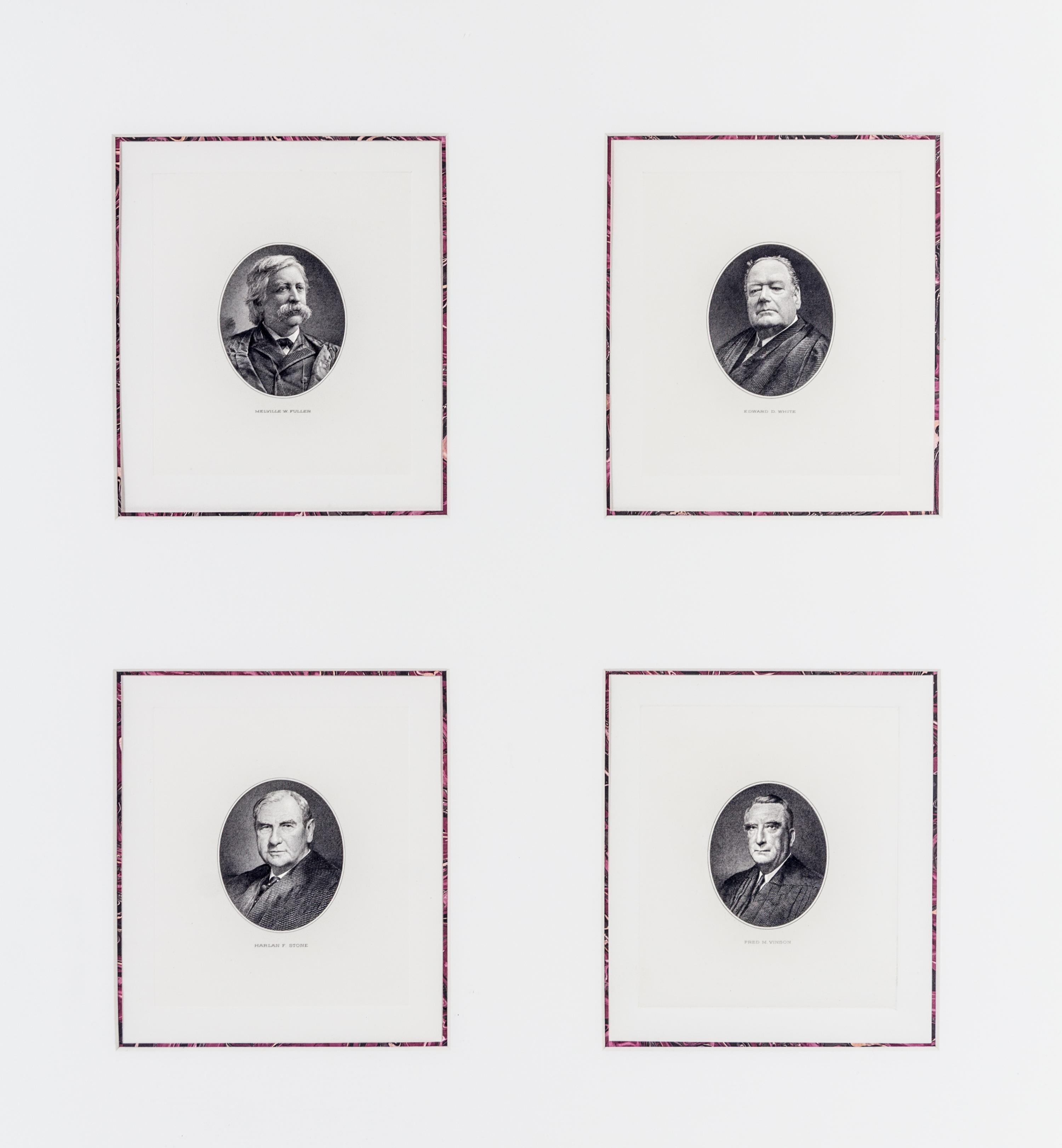 (SUPREME COURT) 13 engraved portraits of Supreme Court Justices.