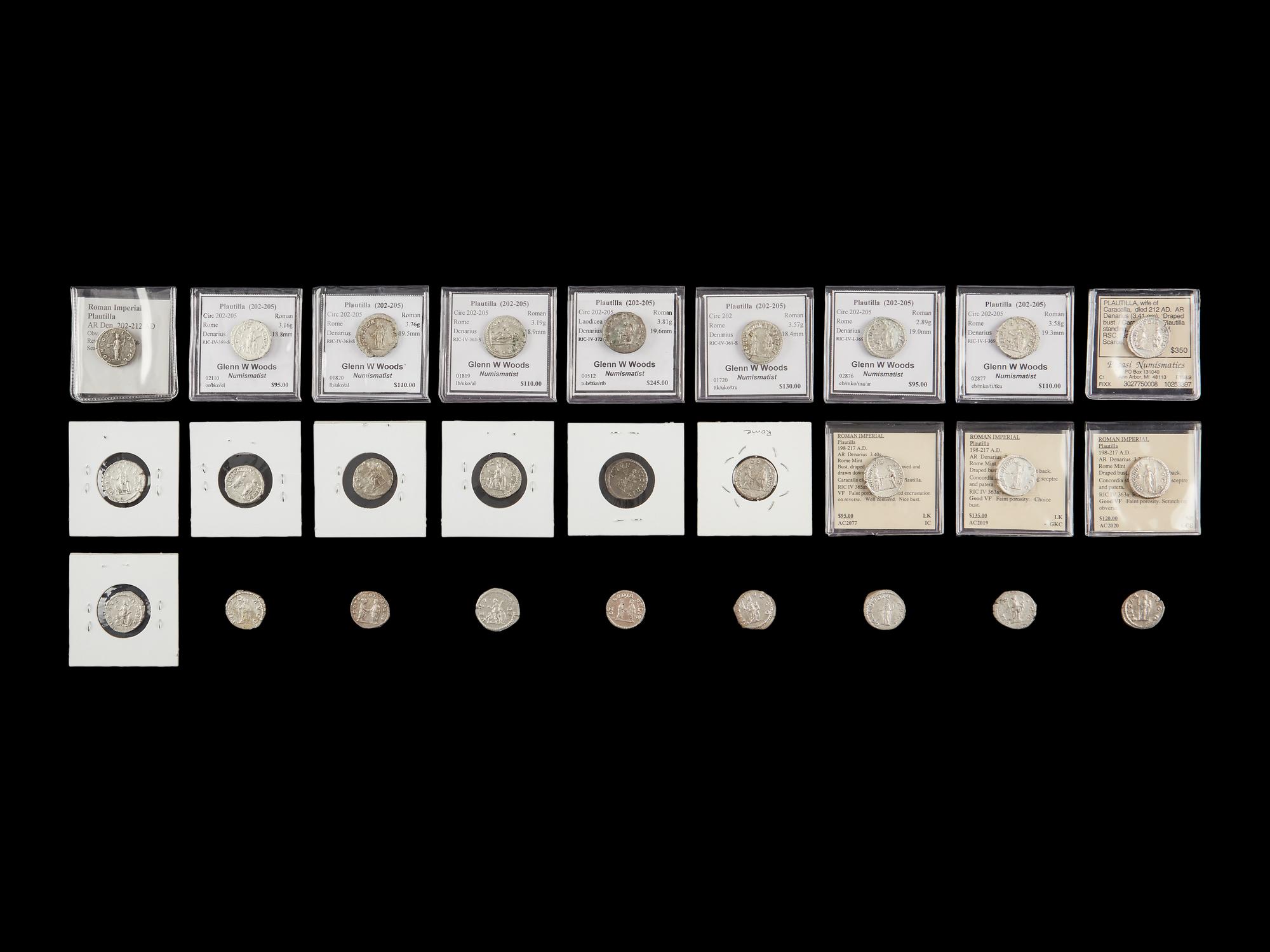 [ANCIENT] ROMAN EMPIRE. Plautilla (c. 198-217). Ar Denarius. Twenty-Seven Coins.