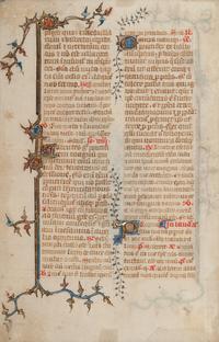 [MANUSCRIPT LEAVES -- BIBLES]. A group of 3 manuscript leaves on vellum, matted together, comprising:
