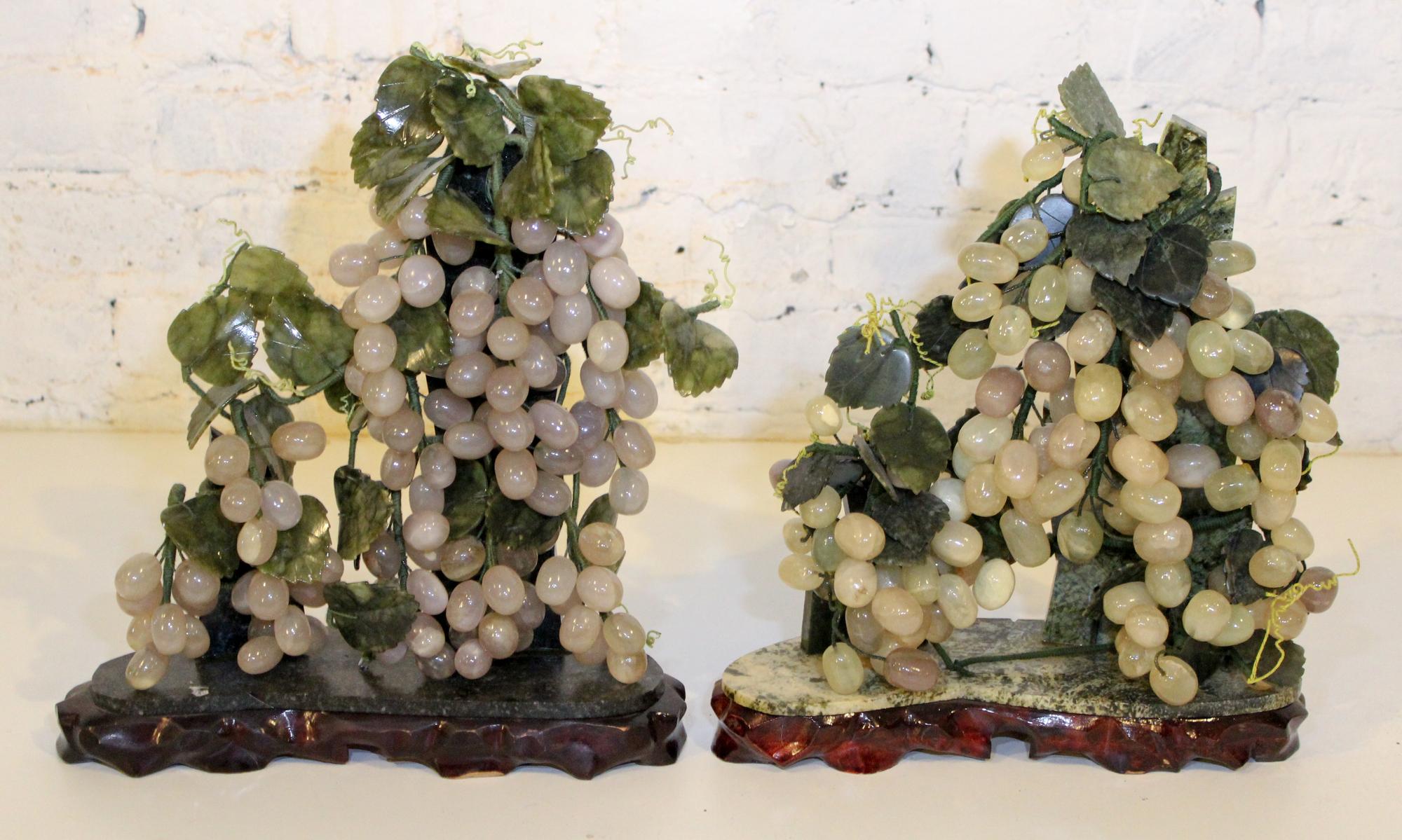 Two Chinese Hardstone Carvings Height of taller 16 inches.