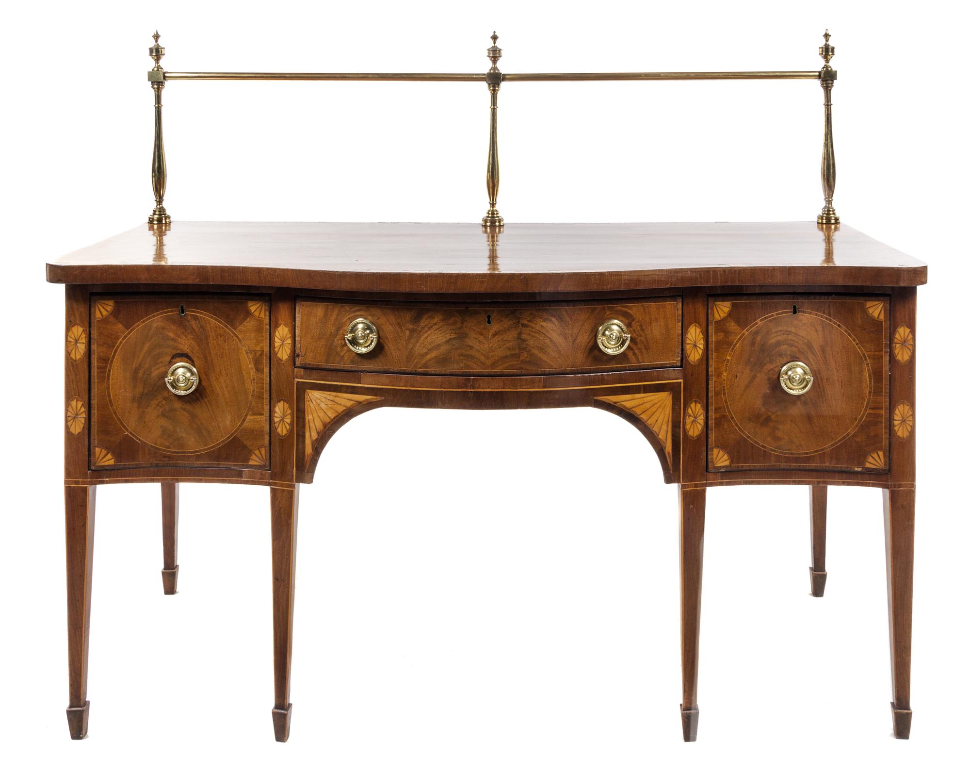 A Hepplewhite Mahogany Sideboard Height overall 54 3/8 x width 66 x depth 30 1/2 inches. — CIRCA 1780-90