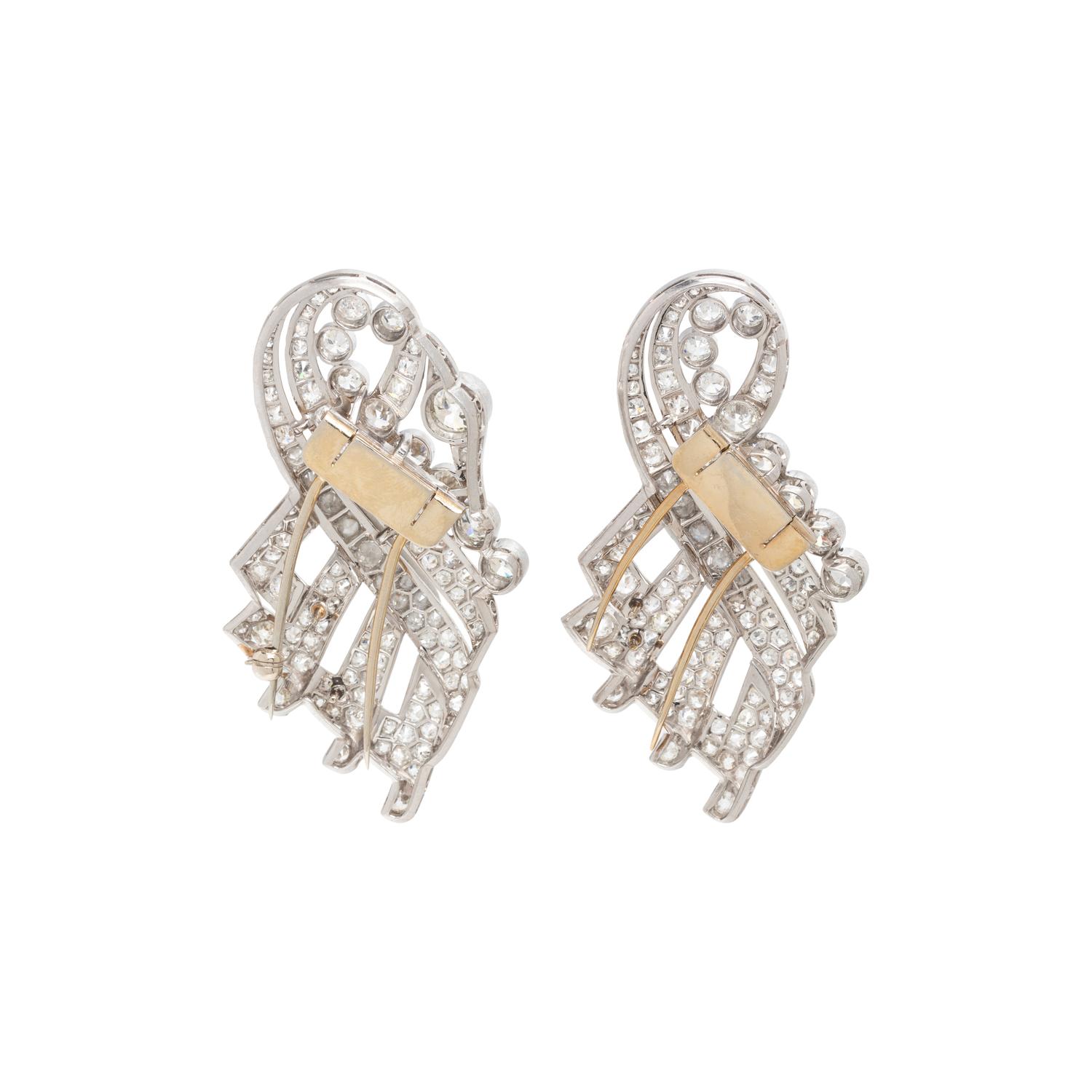 PLATINUM AND DIAMOND DRESS CLIPS