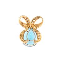 AQUAMARINE AND DIAMOND SLIDE PENDANT