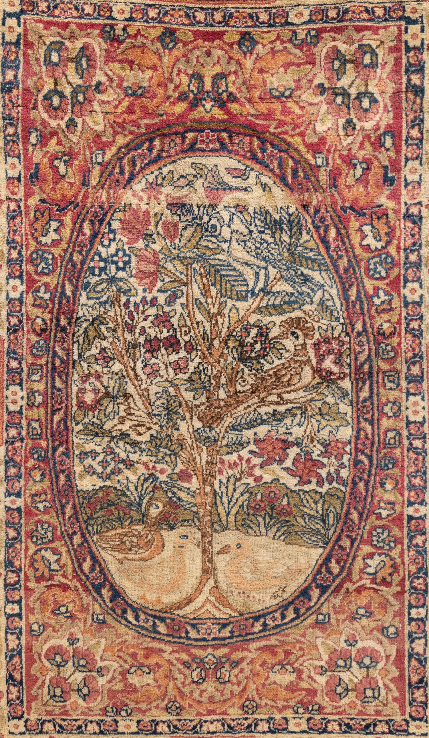 A Kermanshah Wool Rug with Poetic Inscription